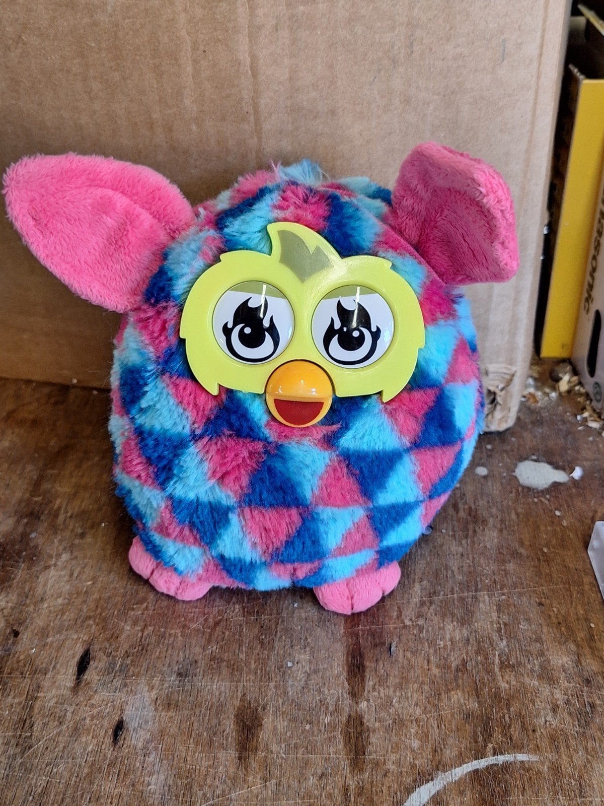 Furby 2015 Hasbro roze/blauw knuffel, Gebruikt, Overige merken, Overige karakters, Overige typen