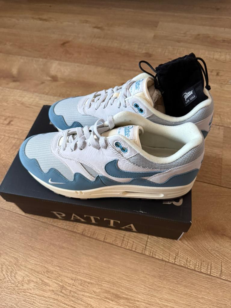 Nike Air Max 1 Patta Waves Noise Aqua 46, Kleding | Heren, Ophalen of Verzenden, Nieuw, Blauw