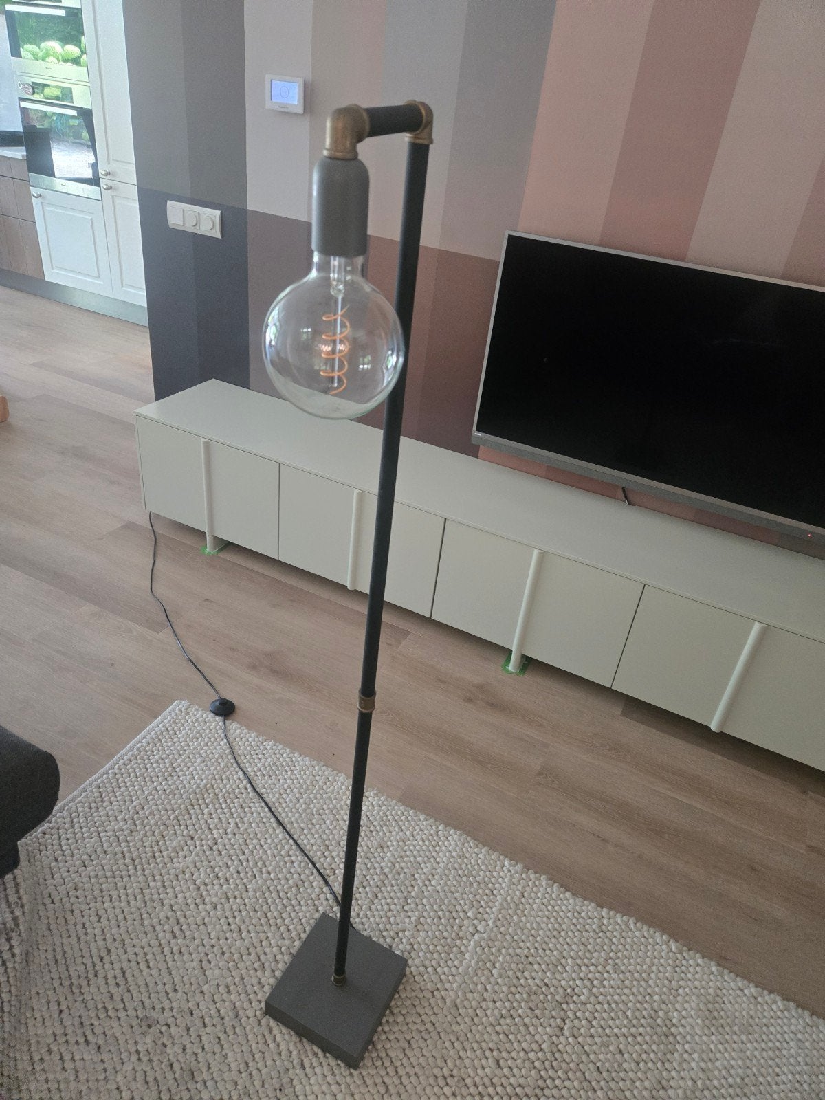 Industriële sta lamp, Ophalen, E27 (groot), Zo goed als nieuw, Metaal