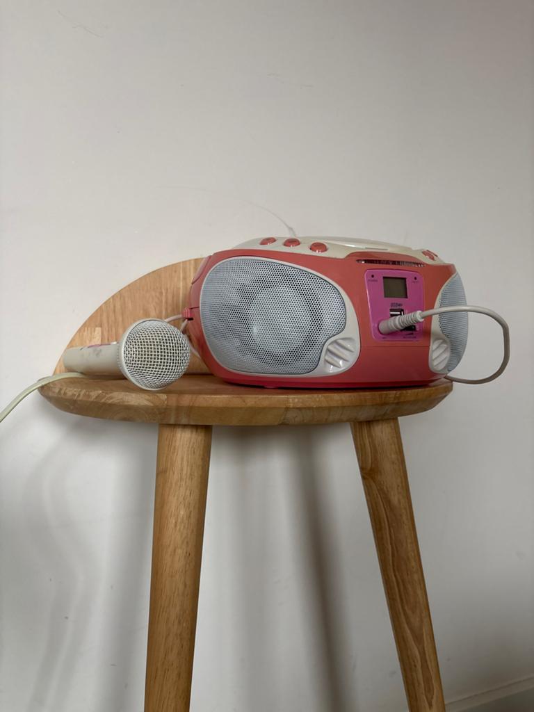 Karaoke set Lenco SCD-650PK met microfoon, CD-speler, licht, Ophalen of Verzenden, Zo goed als nieuw, Complete set