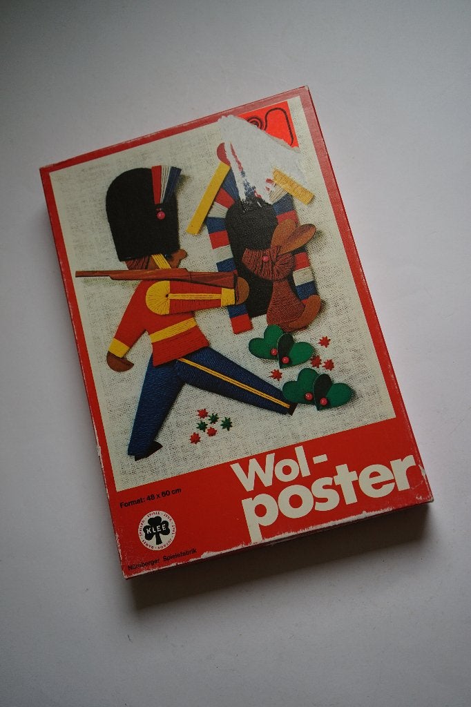 vintage wolposter borduurpakket klee wol vilt linnen soldaat, Ophalen of Verzenden, Nieuw, Handborduren, Borduurpakket