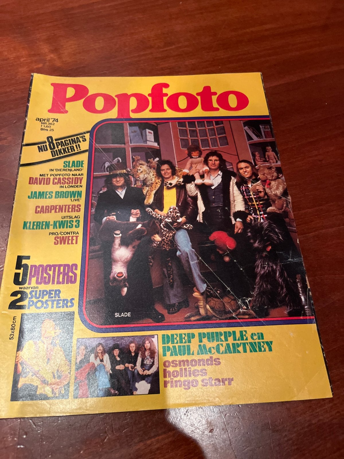 Popfoto Magazine April '74 - Slade, Deep Purple, McCartney, Ophalen of Verzenden, Gelezen, Muziek, Film of Tv