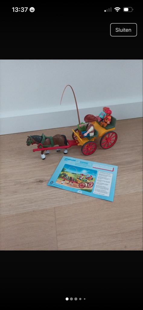 Playmobil Paard en Koets met Figuren - Complete Set, Ophalen of Verzenden, Gebruikt, Complete set