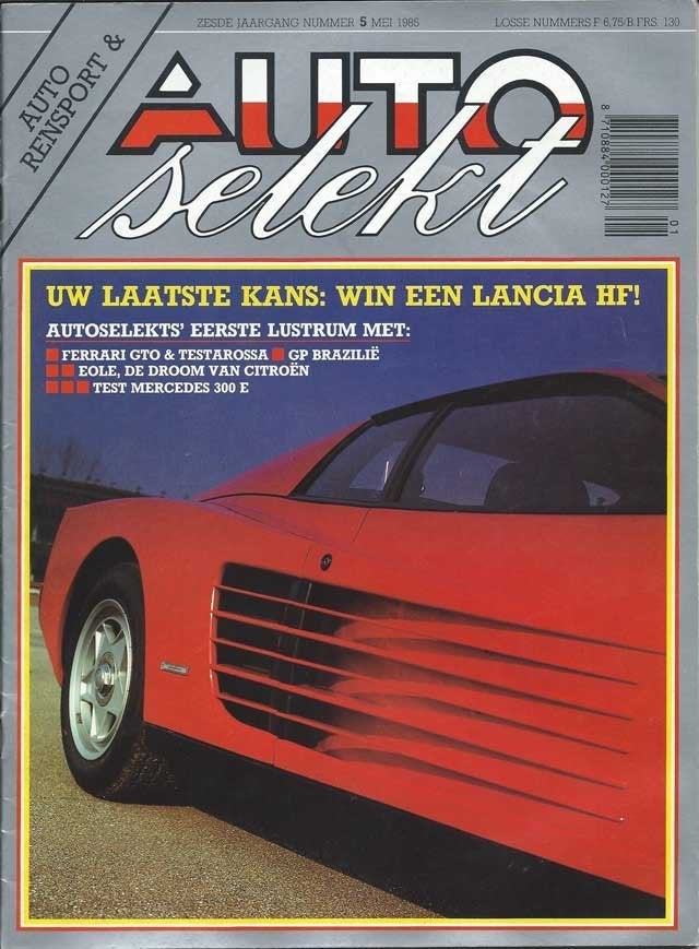 Autoselekt 5 1985 : Mercedes Benz 300E - Ferrari - Fiat Uno, Ophalen of Verzenden, Gelezen, Algemeen