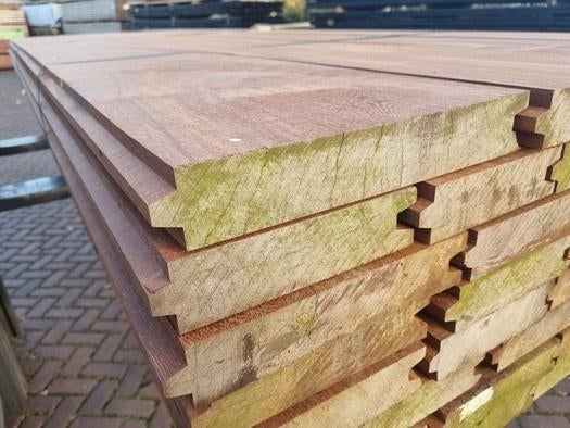 29.12 m2 Azobé hardhouten damwand 5 cm dik - nr: HP71, Ophalen, Planken, Nieuw, Hardhout