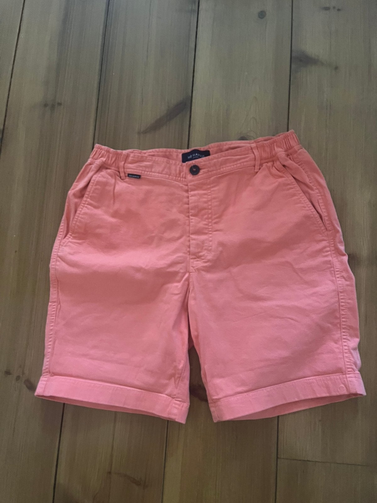 Mooi koraal kleur herenshort Mr Marvis, The Originals, L, Verzenden, Zo goed als nieuw, Maat 52/54 (L), Overige kleuren