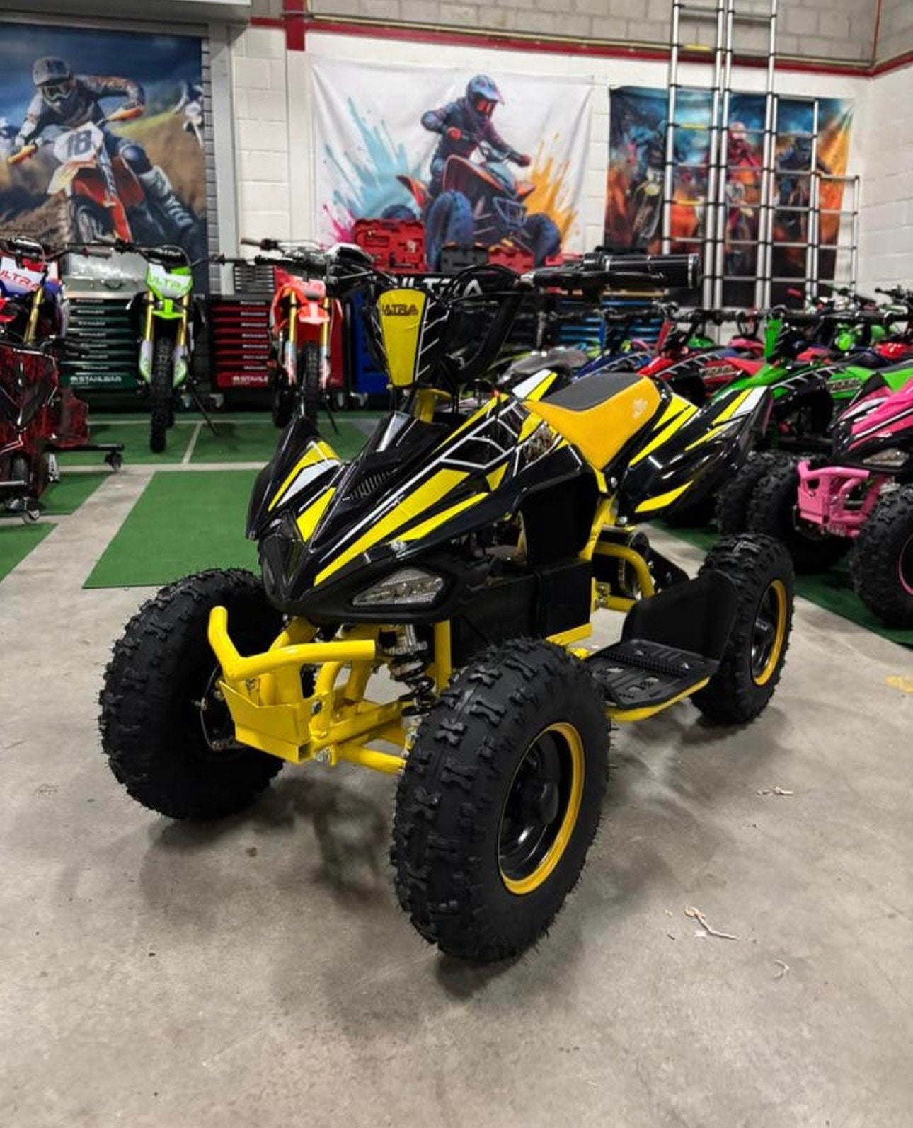 Ultra Motocross Geel 1000W 36V Elektrische Kinderquad Accu, Ultra motocross, Nieuw, Info@roadmax.nl, Dr.Nolenslaan 157E 6136GM Sittard