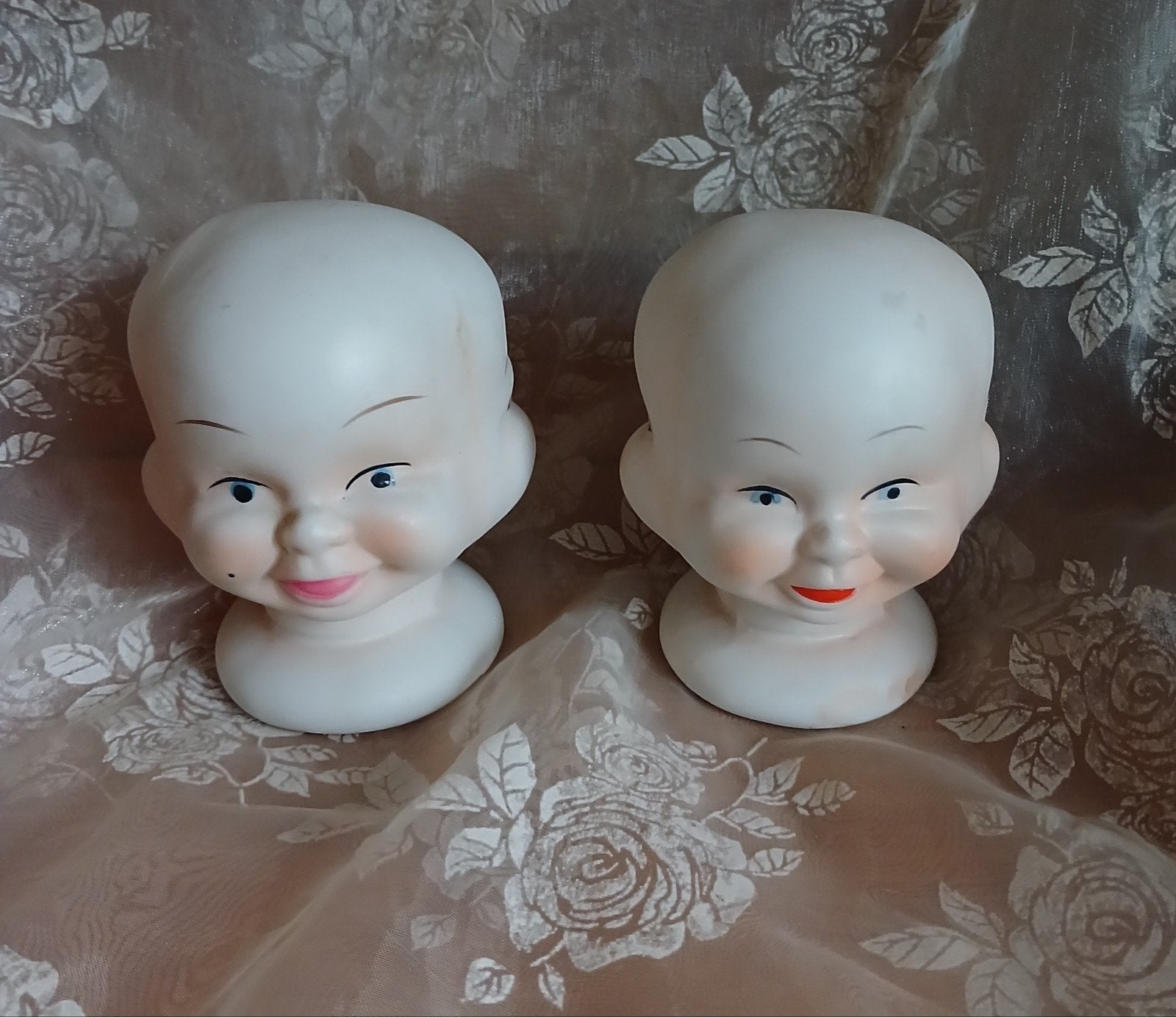 Brocante Poppenhoofdjes, Ophalen of Verzenden