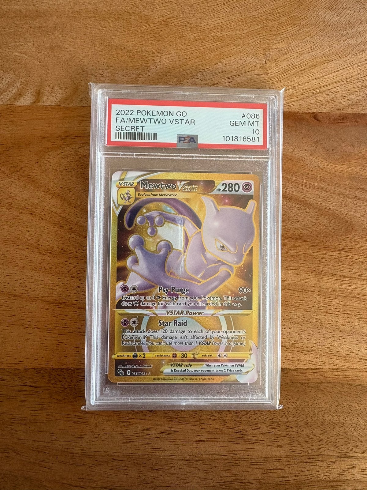 Pokémon GO Mewtwo VSTAR Secret Rare #086 – PSA 10 GEM MINT, Ophalen of Verzenden, Zo goed als nieuw