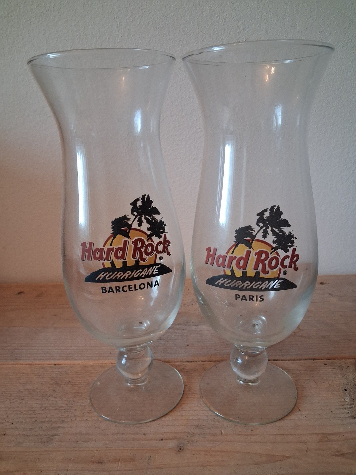 Hard Rock Cafe Hurricane glazen Barcelona en Parijs, Ophalen, Overige merken, Glas, Overige typen