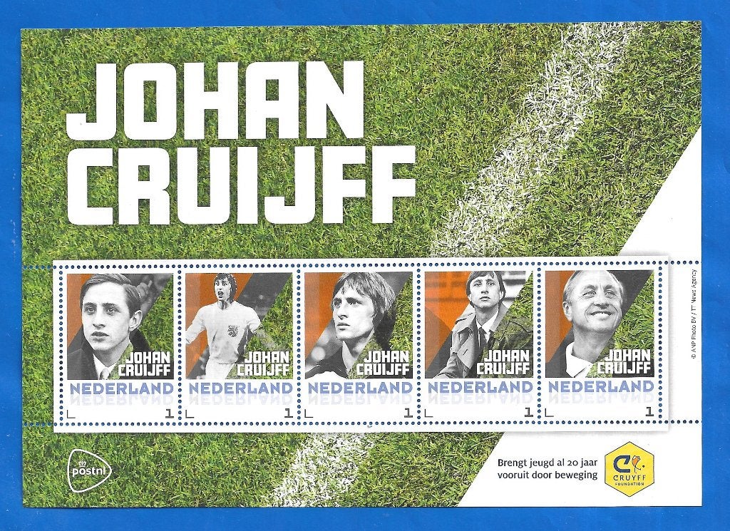 Johan Cruijff Postzegelvel -Steun de Johan Cruyff Foundation, Verzenden, Na 1940, Postfris