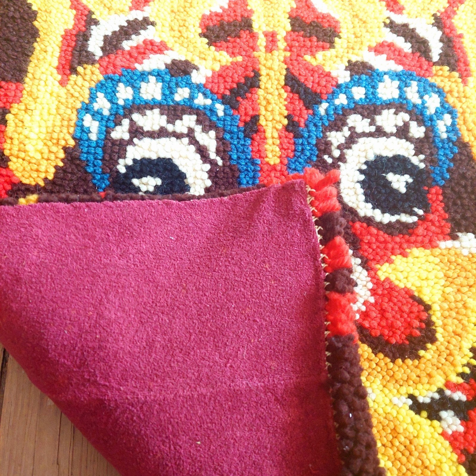 Lucky Vintage seventies handmade groot wandkleed, Ophalen of Verzenden
