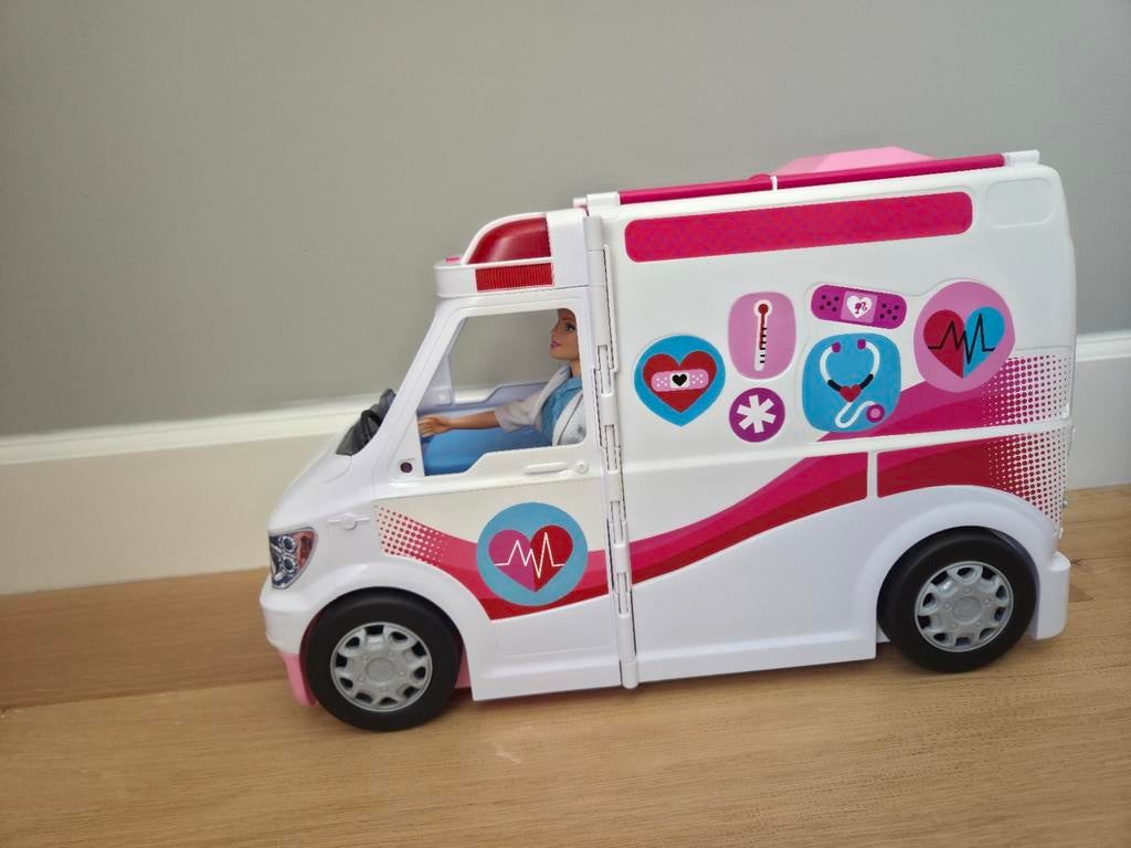 Barbie Ambulance Speelset - Ziekenhuis en Voertuig, Ophalen of Verzenden, Gebruikt