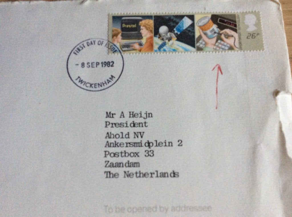 Albert Hein verzamelaars enveloppe, Ophalen of Verzenden, Gebruikt