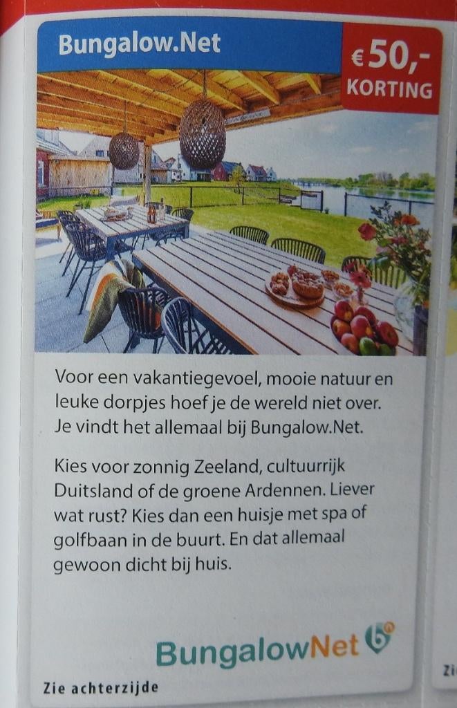 Reizen en overnachten  ( NR 1 ), Tickets en Kaartjes, Drie personen of meer, Kortingsbon, Overige typen