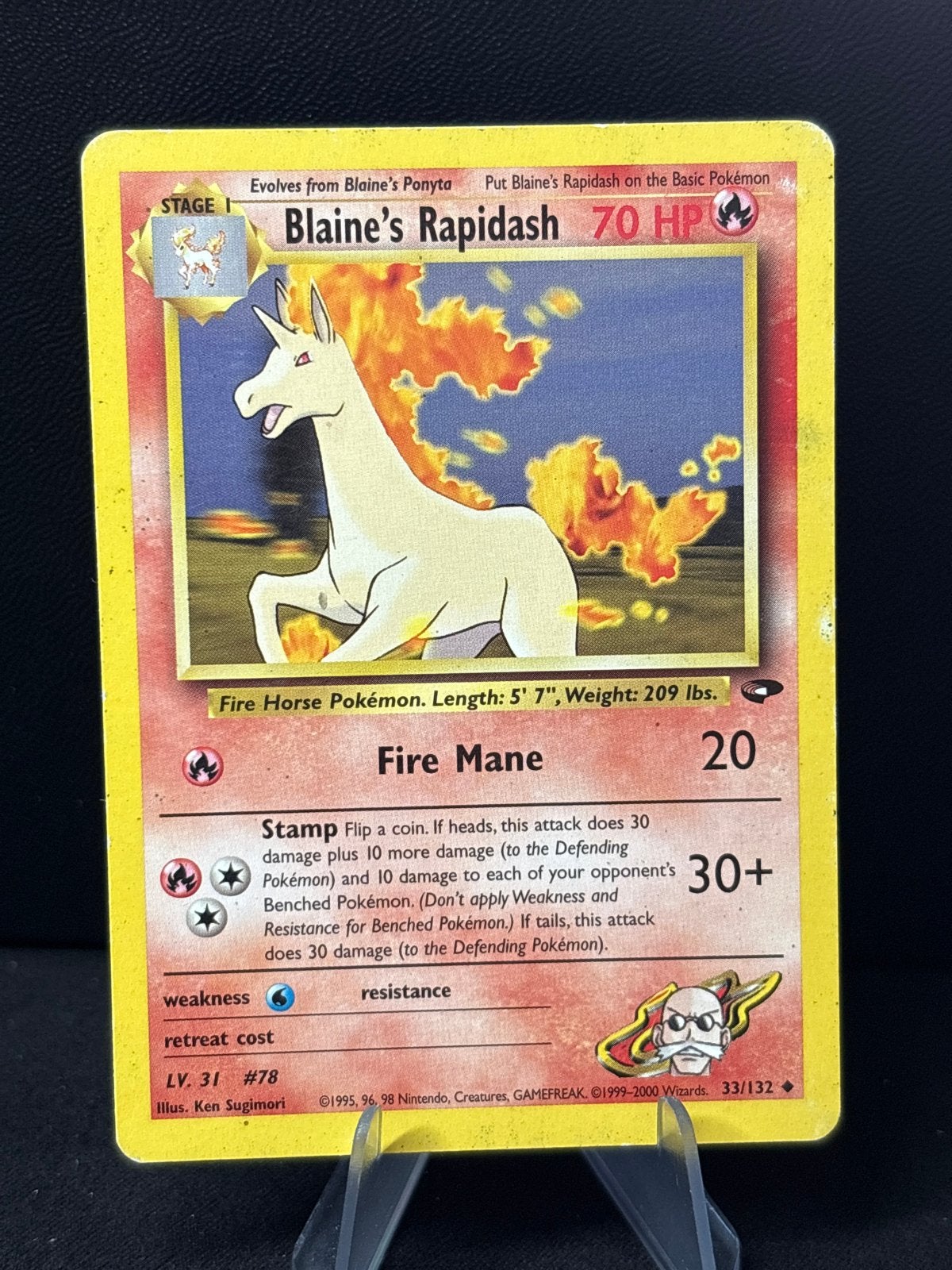 33/132 - Blaine's Rapidash, Ophalen of Verzenden, Gebruikt, Losse kaart