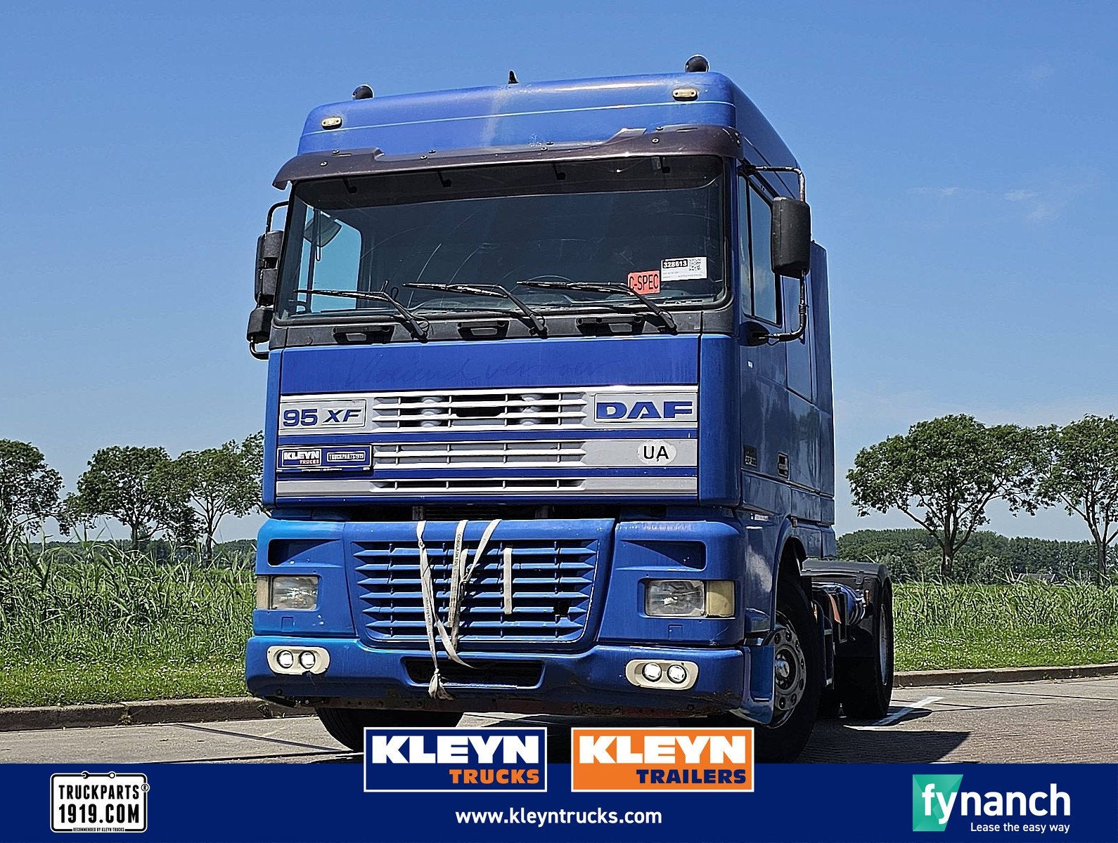 DAF XF 95.380 spacecab euro 2, Auto's, Vrachtwagens, Bedrijf, Te koop, Airconditioning, DAF, Diesel, Euro 2, Handgeschakeld, Blauw