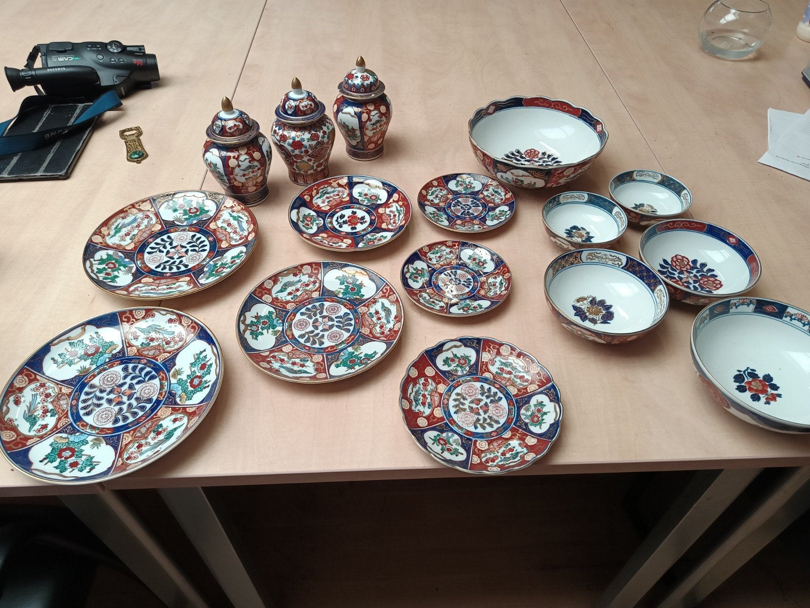 Prachtig Goldimari Handbeschilderd Servies - 17 Delen, Ophalen of Verzenden