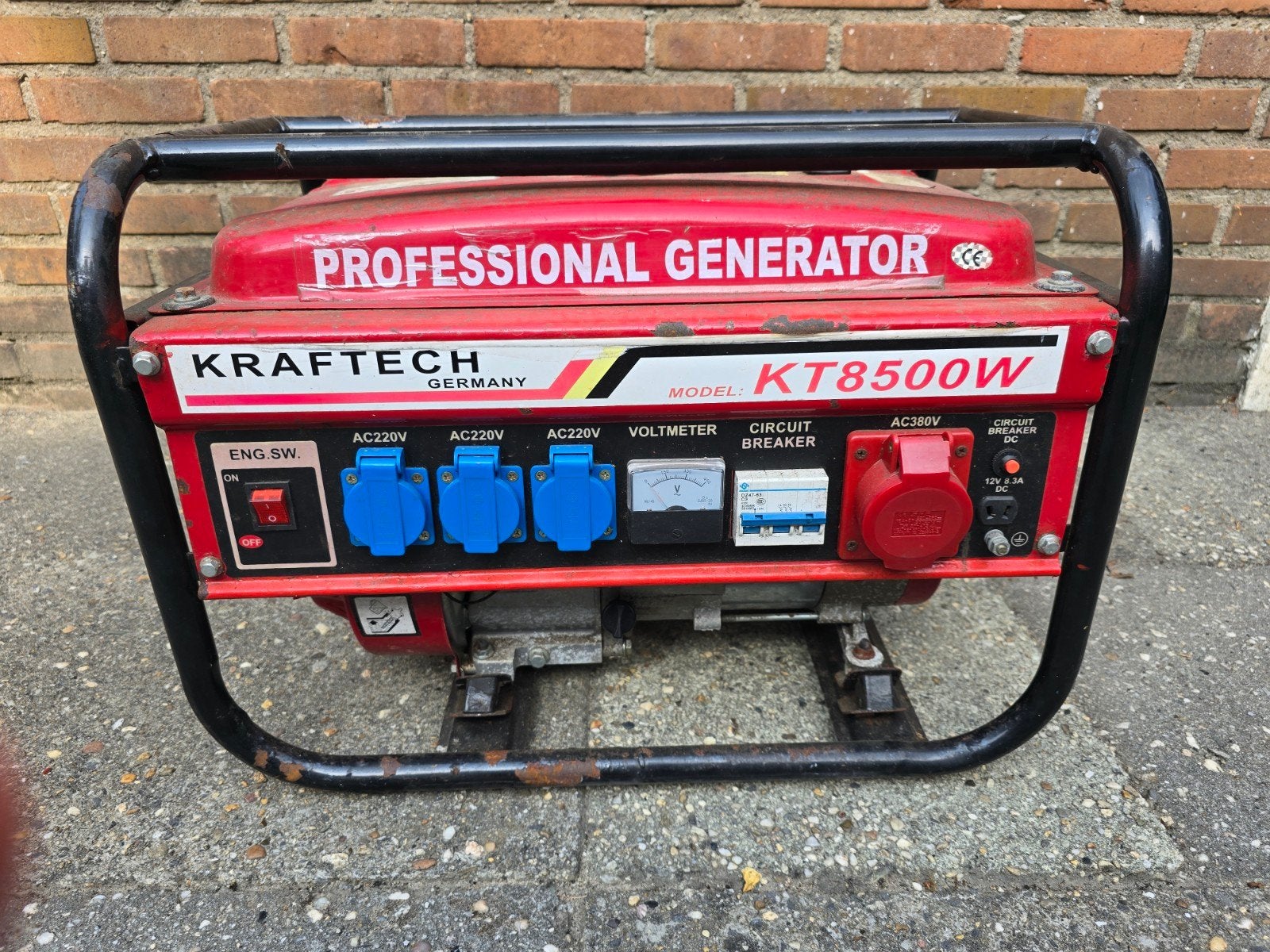 Krachtige Krafttech KT8500W Benzine Generator, Ophalen, Gebruikt, 30 kVA of meer, Benzine