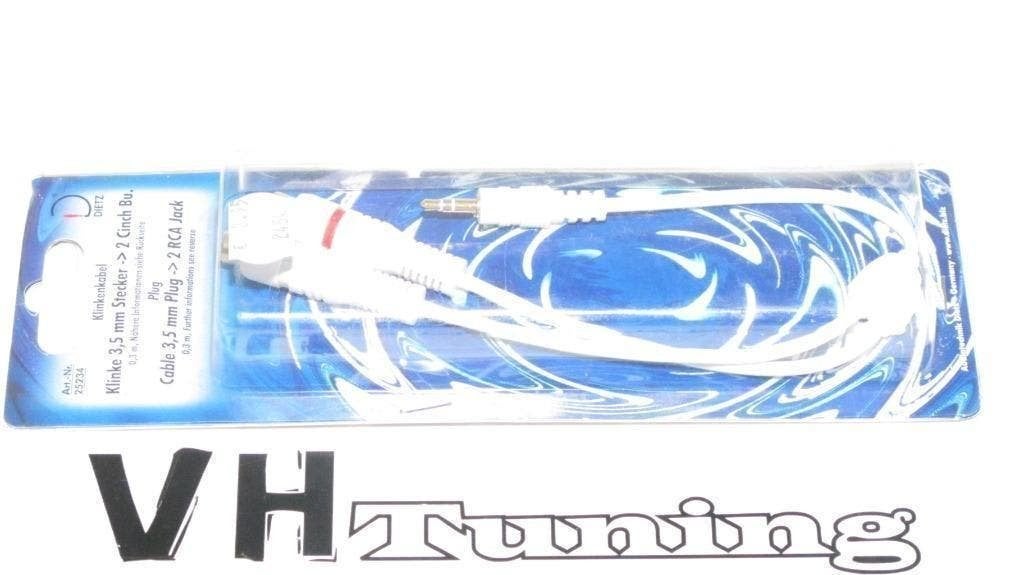 Dietz Cable 3,5MM Plug -> 2 RCA Jack 0,3M, Ophalen of Verzenden