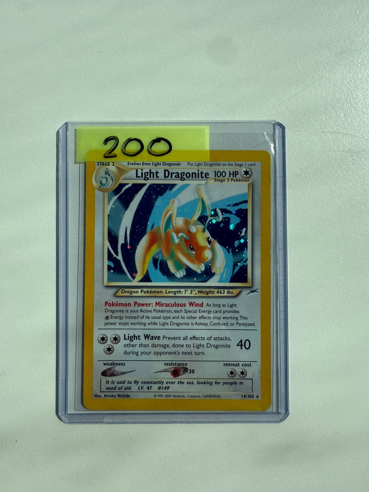 Light dragonite holo, Hobby en Vrije tijd, Verzamelkaartspellen | Pokémon, Ophalen of Verzenden, Zo goed als nieuw