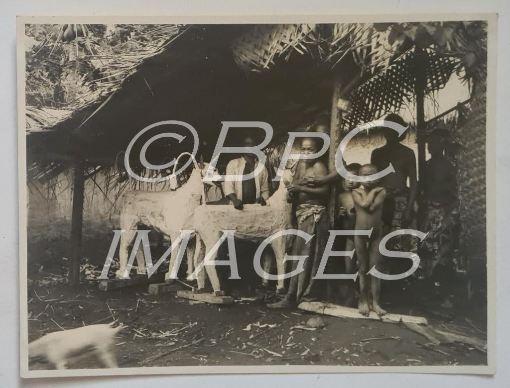 foto beelden geiten? kinderen 1930's Bali Nederlands-Indië, Verzenden, Voor 1940, Gebruikt, Foto