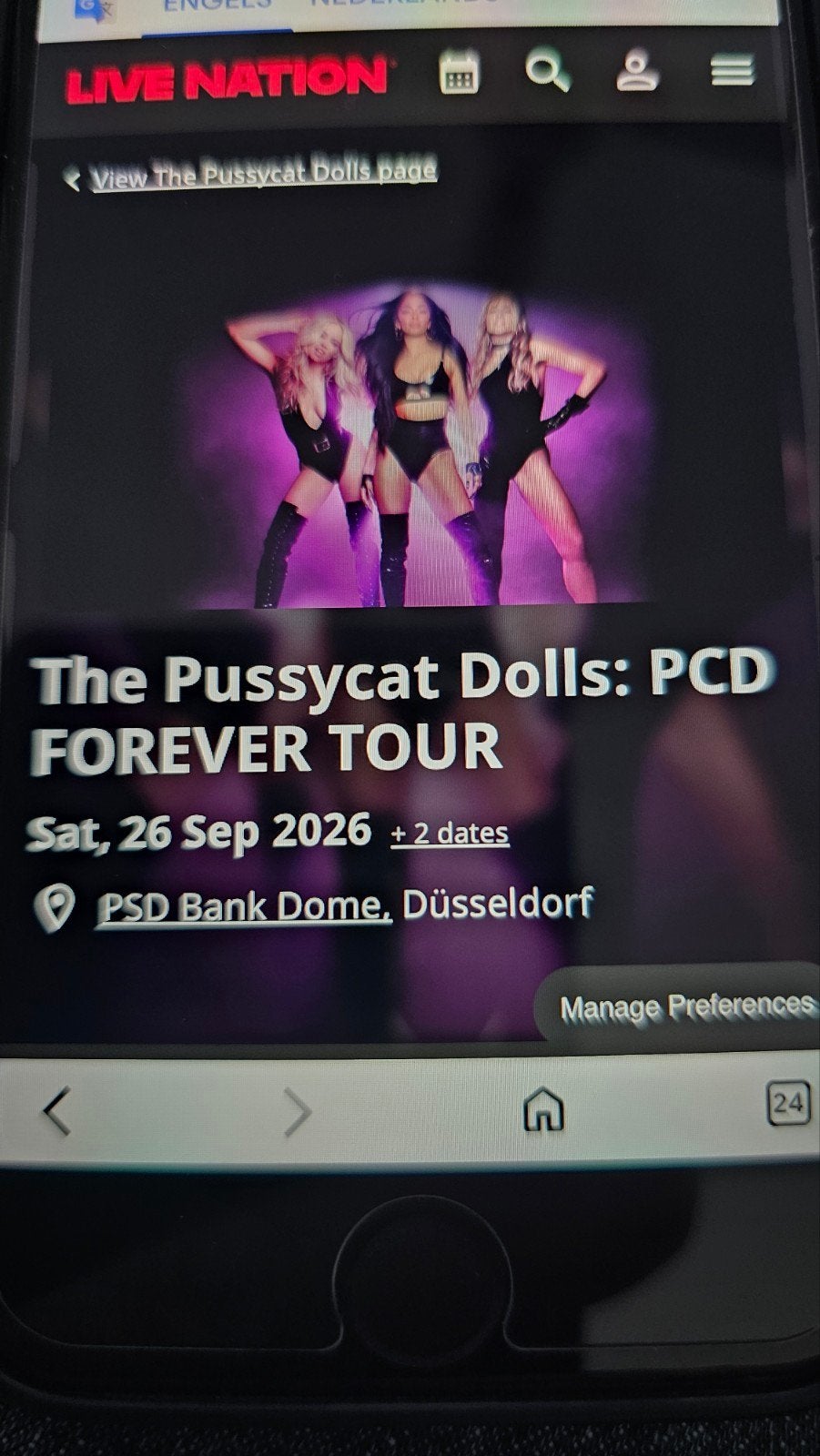 2 Golden Circle tickets voor The PussyCat Dolls PCD Forever, Twee personen, September