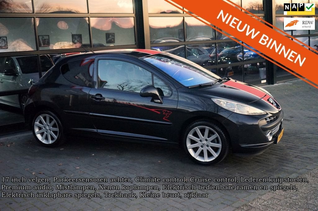 Peugeot 207 1.6-16V T Le Mans, Clima, Kuipstoelen, CC, Elek, Auto's, Voorwielaandrijving, Stoelverwarming, Gebruikt, Zwart