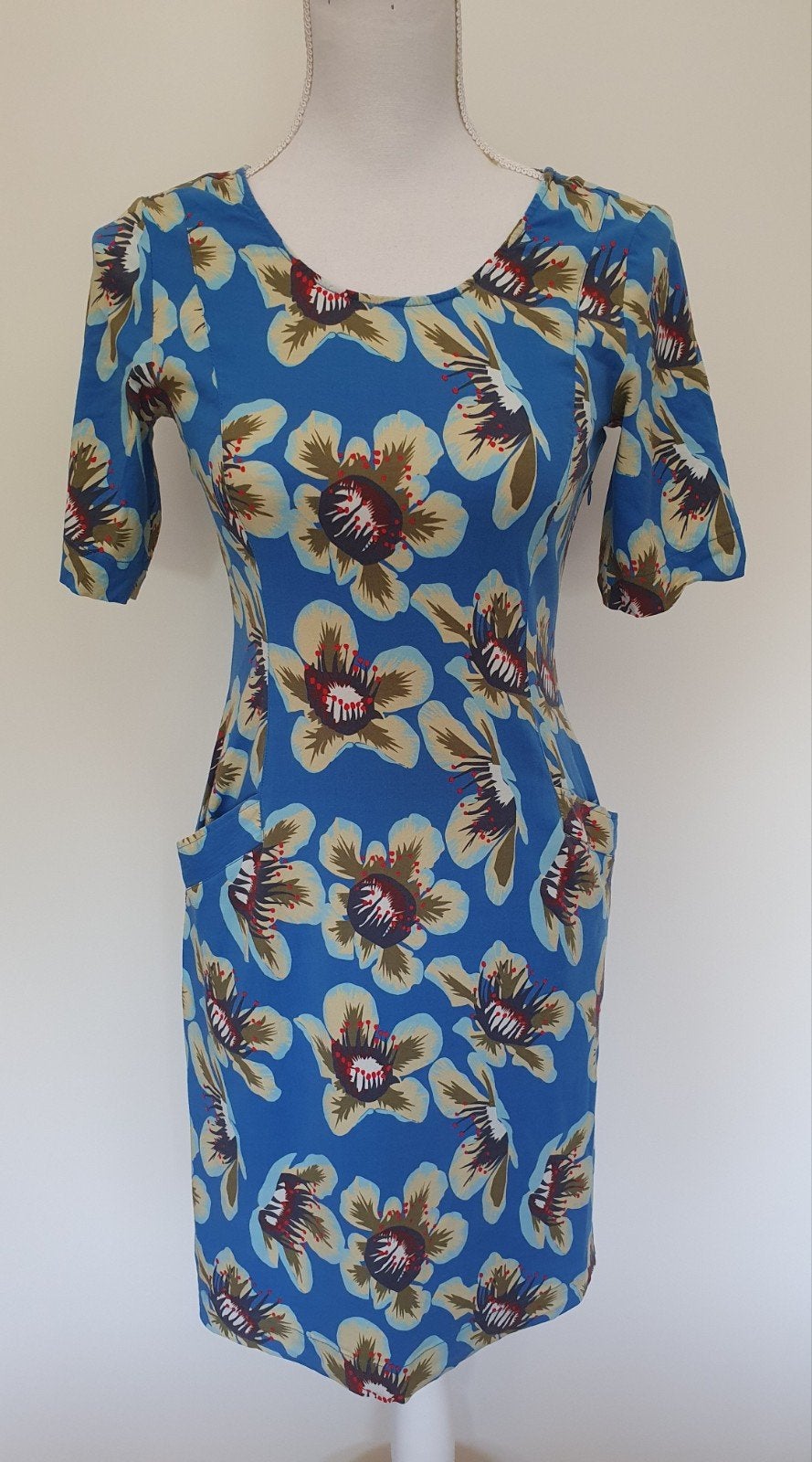 Zilch Amsterdam blauw, gebloemd jurkje maat Xs-S, Kleding | Dames, Jurken, Blauw, Ophalen of Verzenden, Zo goed als nieuw, Maat 36 (S)