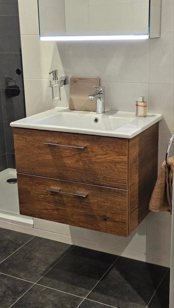 Burgbad 60 cm walnoot/roest badmeubel NIEUW, Ophalen, Nieuw, 50 tot 100 cm, Minder dan 100 cm