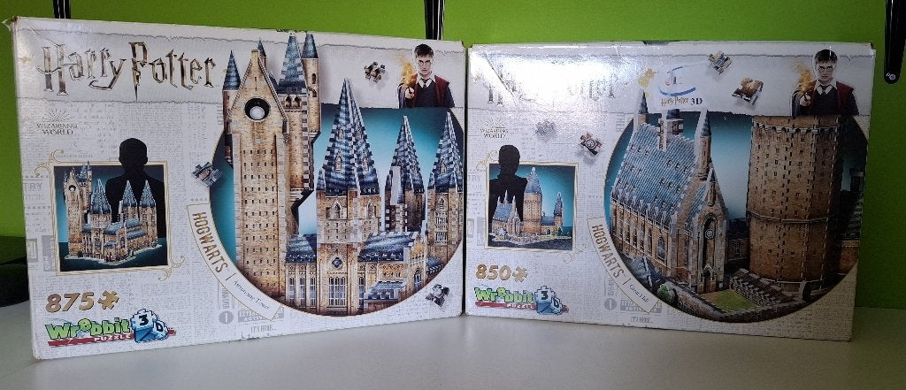 Harry Potter 3D puzzels Zweinstein + Ford Anglia, Ophalen of Verzenden, Gebruikt, Spel