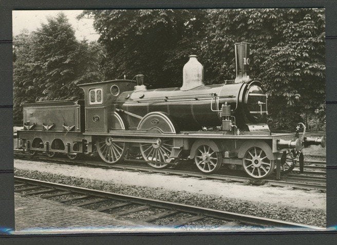 Locomotief Lok No. N.R.S. 107 Foto-Ansichtkaart Trein t-56, Verzenden, Zo goed als nieuw, Trein, Kaart of Prent