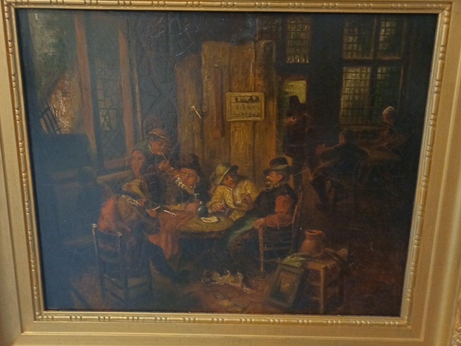 ze vroeg schilderijtje drinkentjes in een kroeg, Ophalen of Verzenden