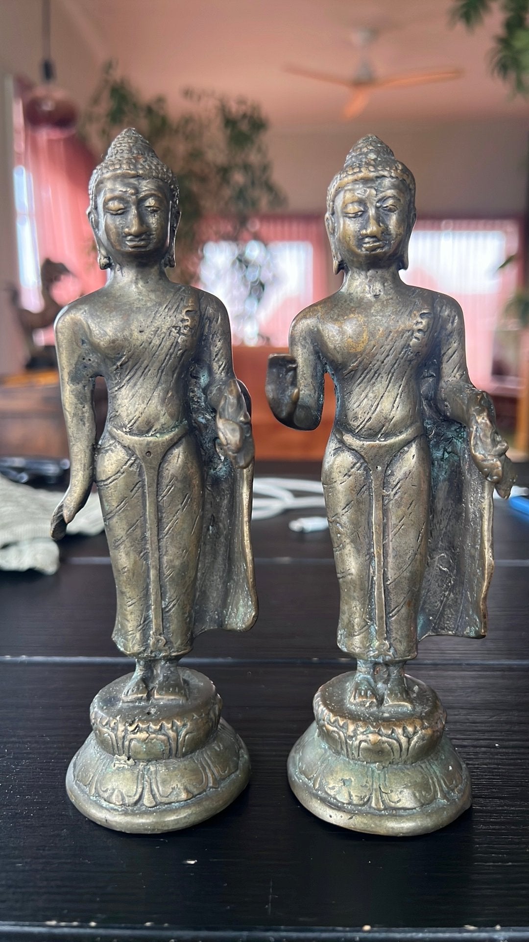 Sukhothai-stijl boeddha beeldjes/set, Huis en Inrichting, Gebruikt, Ophalen of Verzenden, 18 cm, Overige kleuren