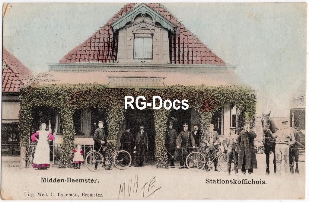 Ansichtkaart - Briefkaart Trein station Midden-Beemster 1904, Ophalen of Verzenden, Voor 1920, Gelopen, Noord-Holland