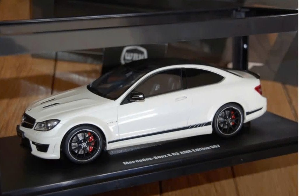 1:18 MERCEDES C63 COUPE EDITION 507 wit GT899 GT spirit WRH, Verzenden, Zo goed als nieuw, Auto, Overige merken
