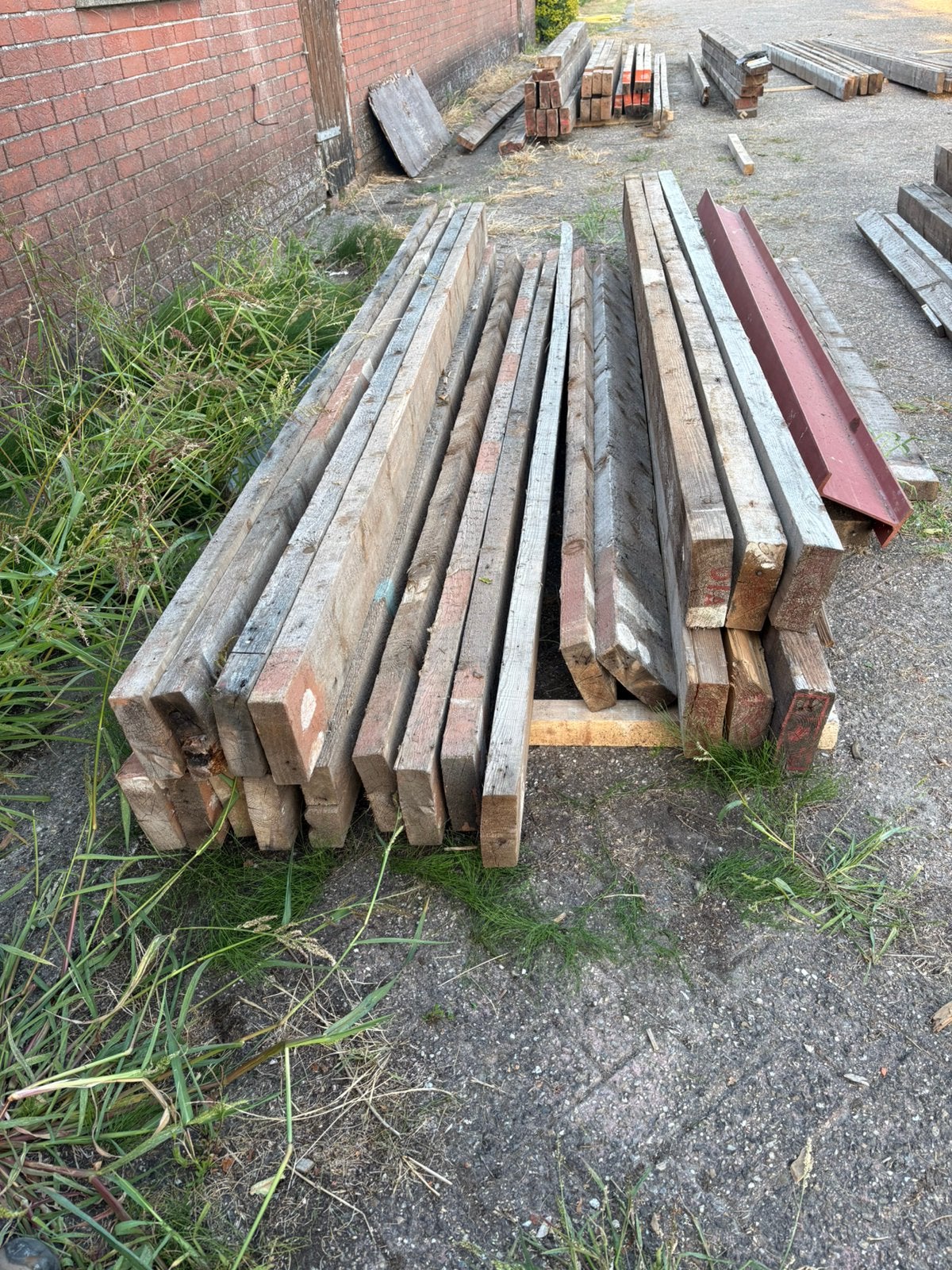 Vurenhouten balken, diverse maten, ook in, Doe-het-zelf en Verbouw, Hout en Planken, Ophalen, Gebruikt, Balk, Vuren
