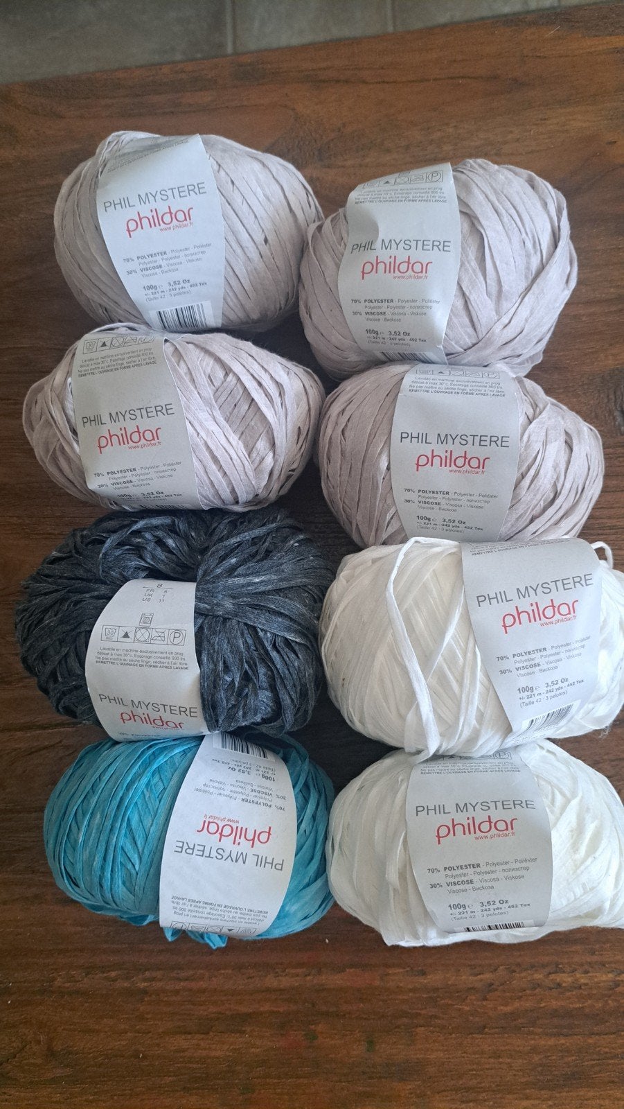 Phildar Mystere garen - 8 bollen in diverse kleuren, Ophalen of Verzenden, Nieuw, Breien of Haken, Wol of Garen