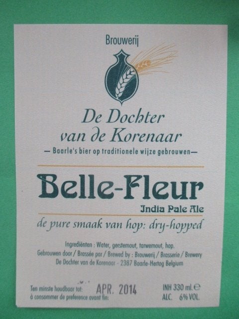bieretiket Belgie 28-6 (B2 F25)dochter vd korenaar, Ophalen of Verzenden, Gebruikt, Overige typen, Overige merken