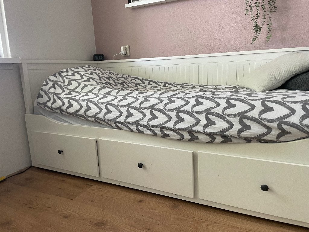 Ikea hemnes bed, Huis en Inrichting, Ophalen, Eenpersoons, Wit, 80 cm