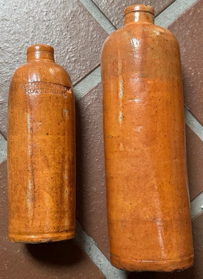 2 stuks Antieke kruik Hulskamp & zoon Rotterdam 1860 - 1880, Ophalen of Verzenden