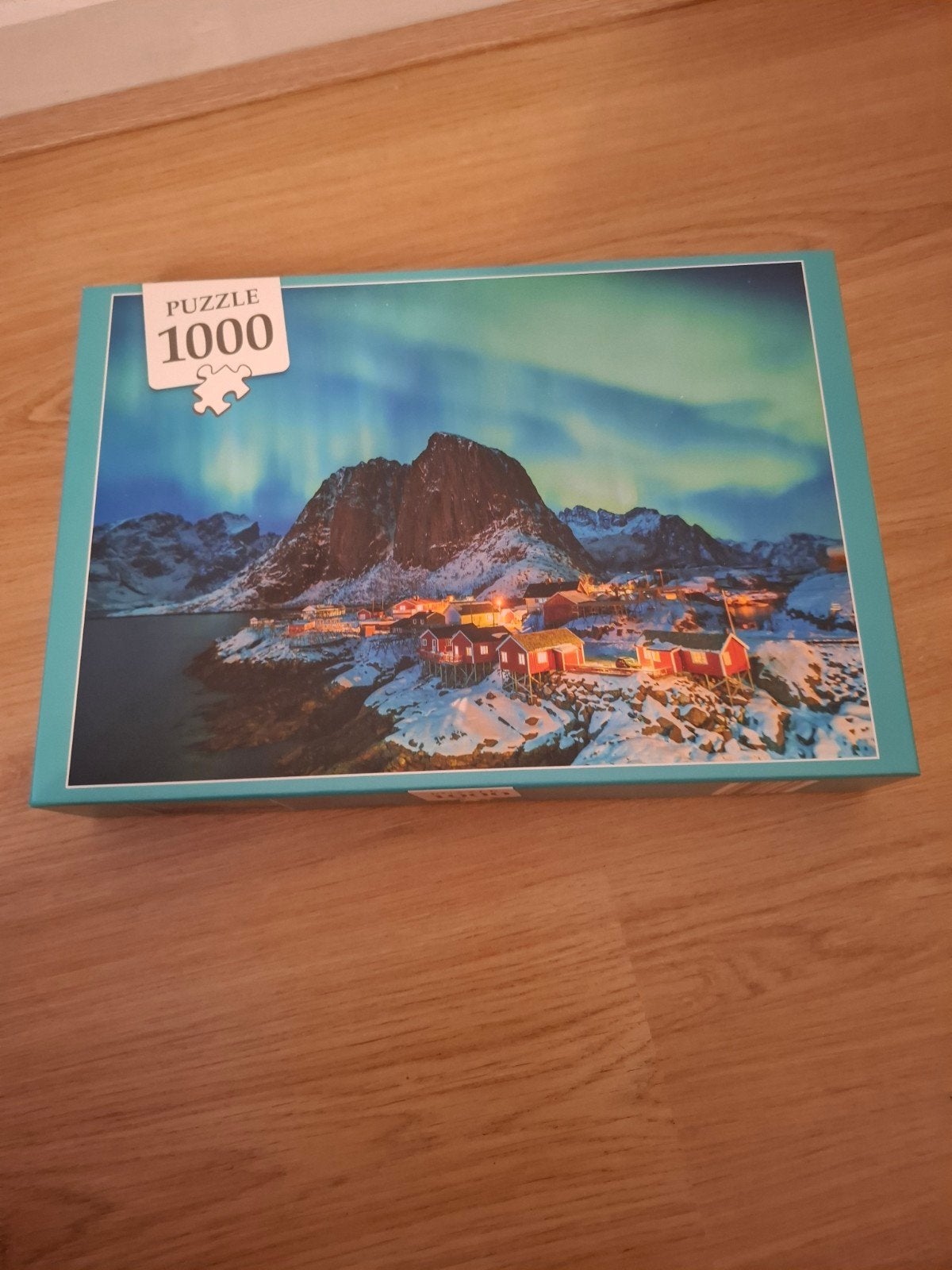 Legpuzzel 1000 stukjes Noorderlicht Noorwegen, Hobby en Vrije tijd, Ophalen of Verzenden, 500 t/m 1500 stukjes, Zo goed als nieuw