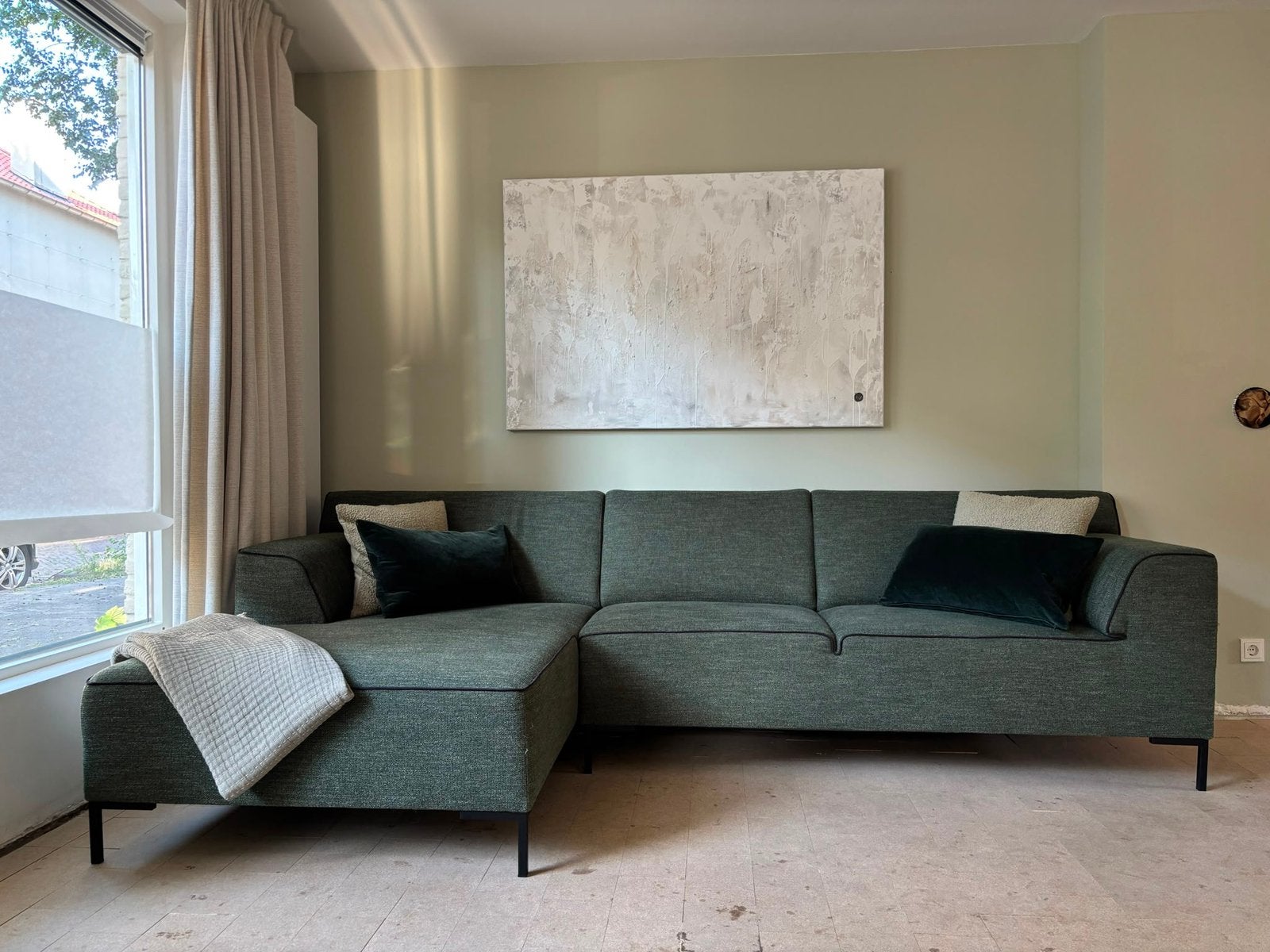 Groene Montel Fresh hoekbank / chaise longue, Ophalen, Zo goed als nieuw