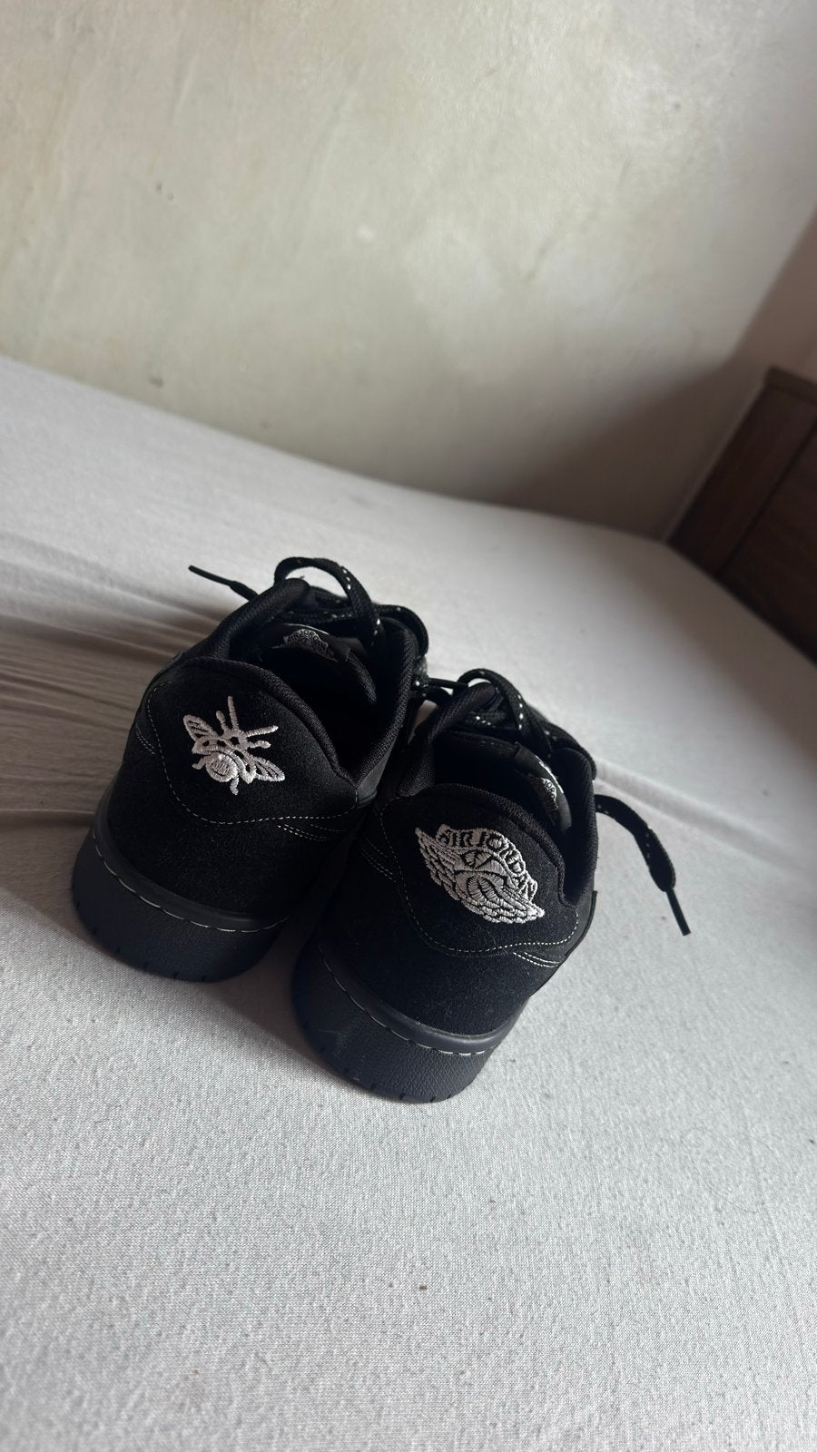 Travis Scott x Air Jordan 1 Low OG SP Black Phantom, Ophalen of Verzenden, Zo goed als nieuw, Zwart, Sneakers of Gympen