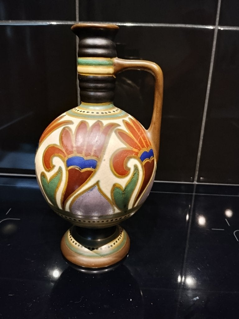 Antieke Gouds plateel schenkkruik,Barma 1927 Hendrik Heikoop, Ophalen of Verzenden