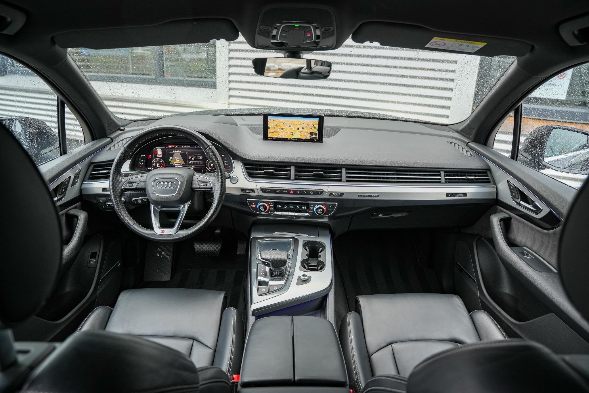 Audi Q7 3.0 TDI e-tron quattro Sport Leer Ambient Camera ACC, Auto's, Audi, Automaat, Gebruikt, Zwart, Bedrijf