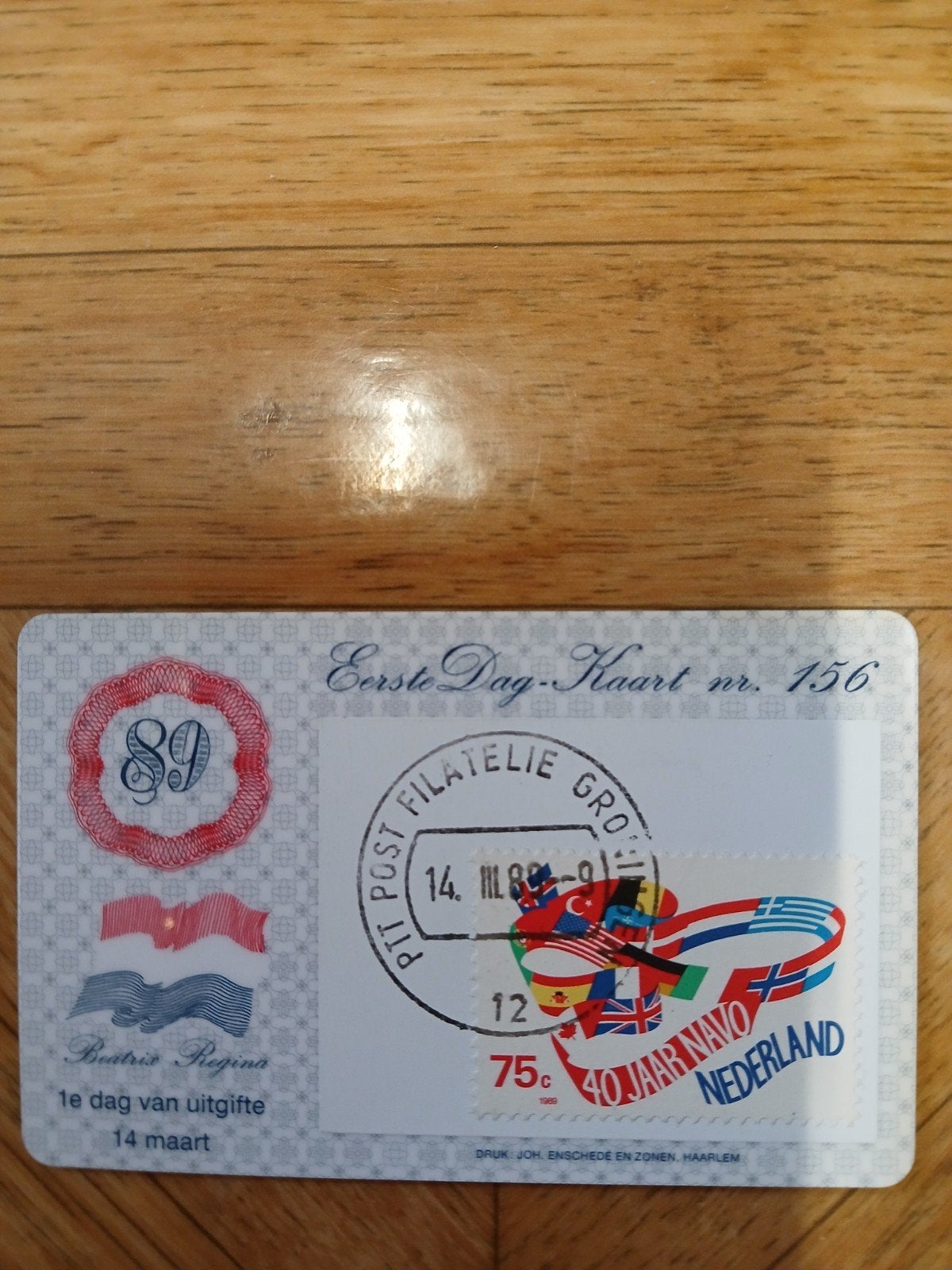 Eerste Dag-Kaart nr. 156 - 40 Jaar NAVO Nederland, Postzegels en Munten, Ophalen of Verzenden