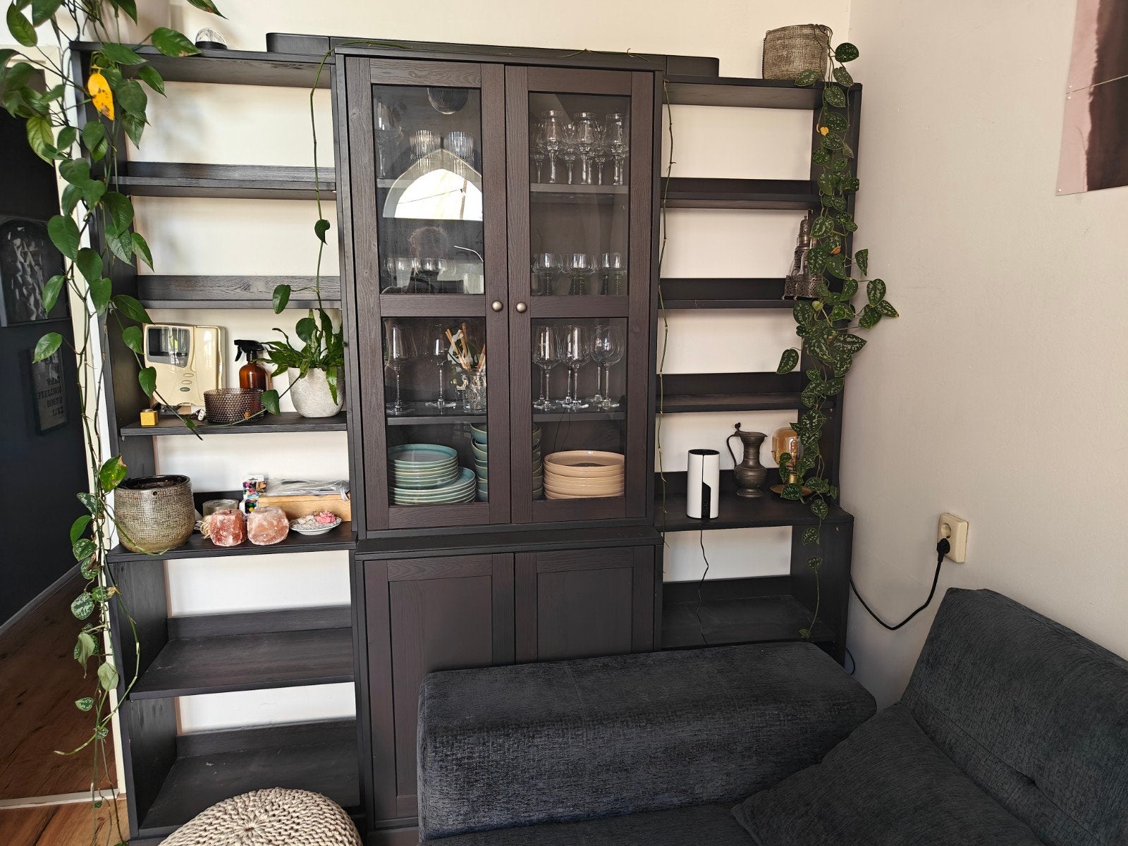 IKEA HAVSTA Boekenkast en Vitrinekast - Zwart, Ophalen, 25 tot 50 cm, 50 tot 100 cm, 200 cm of meer