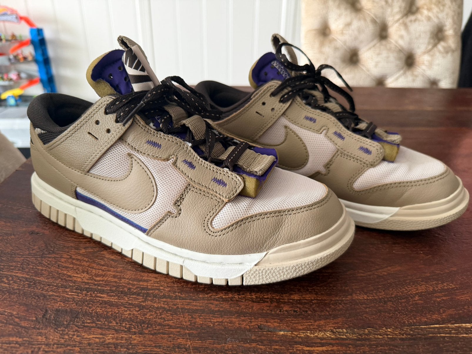 Nike Air Dunk Jumbo Mushroom sneakers in maat 42,5., Ophalen of Verzenden, Zo goed als nieuw, Overige kleuren, Sneakers of Gympen