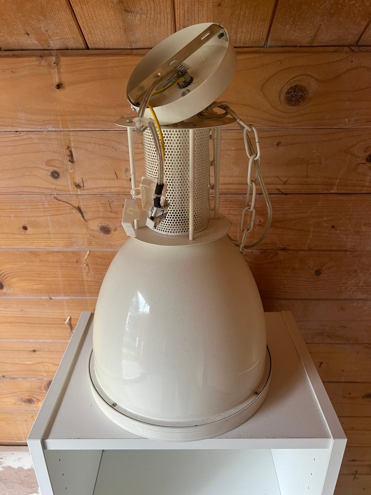 Industriele lamp wit, Huis en Inrichting, Lampen | Wandlampen, Ophalen, Zo goed als nieuw